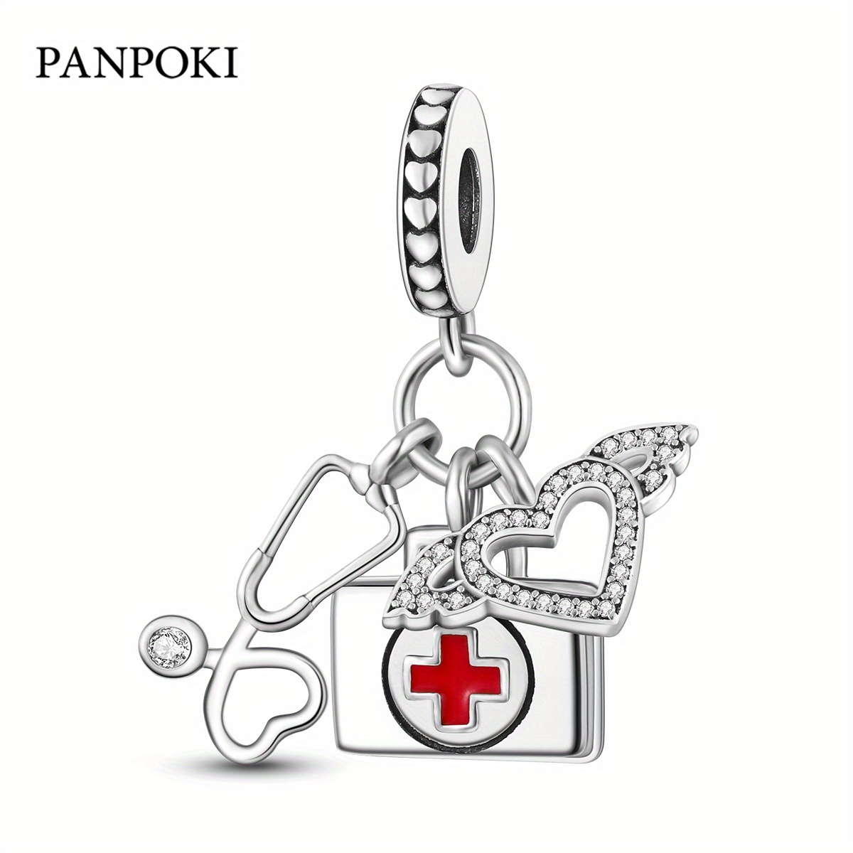 925 Silver Stethoscope Pendant Necklace DIY Jewelry Gift